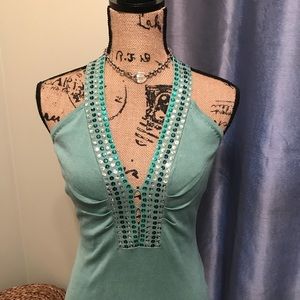 Mint Green Bebe halter top